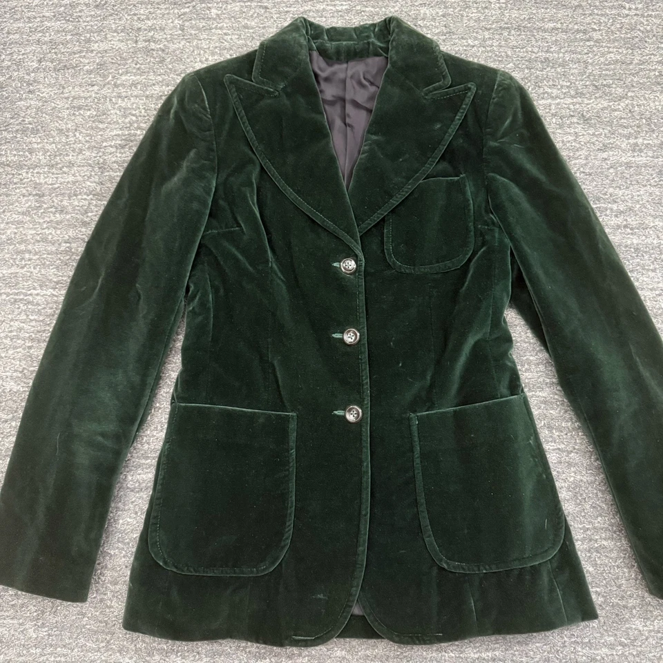 Blazer de Colección Brian Tucker Mujer XS Verde Esmeralda Chaqueta Dublín Terciopelo Irlanda Foto 3 de 4
