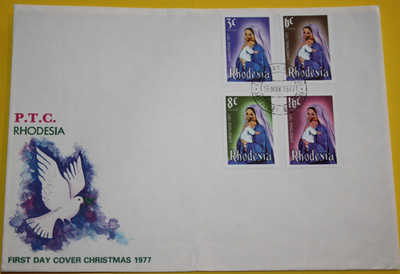 FDC Rhodesia 1977, Weihnachten 1977. Salisburi. ESST am 16.11.1977 (12.464)