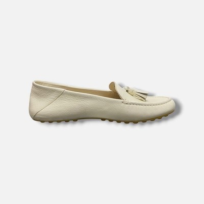 Loro Piana Women's Ivory Tassel Moccasin Driver Loafers Shoes Size EU:39 US:9