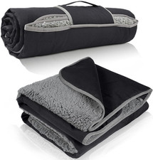 Waterproof Outdoor Blanket with Sherpa Lining, Windproof Triple Layers 51  X 59  