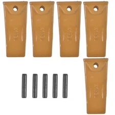 5Pcs X156L Long Dirt Teeth Bucket Teeth/Tooth with P156 Roll Pins Alloy Steel