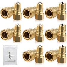 Vinsot 6 Set 1/4" Quick Disconnect Coupler Valve for 1/4 inch, Brass color