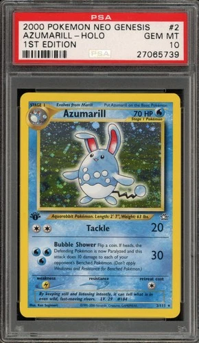 2000 Pokemon Neo Genesis 1st Edition Azumarill-Holo 2
