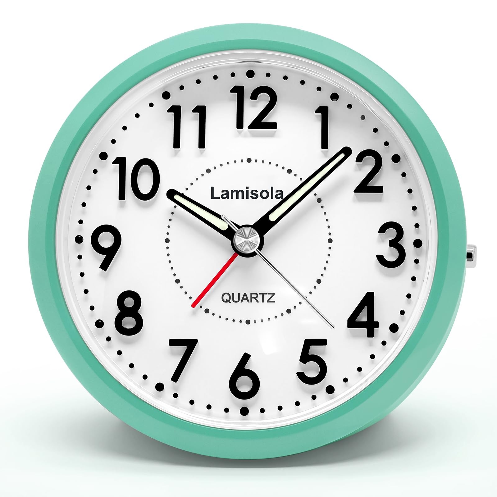 4 Inch Analog Battery Alarm Clock for Seniors, Small Desk Bedside Nightstand Vin