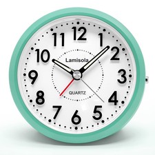 4 Inch Analog Battery Alarm Clock for Seniors, Small Desk Bedside Nightstand Vin