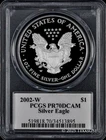 2002-W $1 American Silver Eagle PCGS PR70DCAM - John M. Mercanti Signature