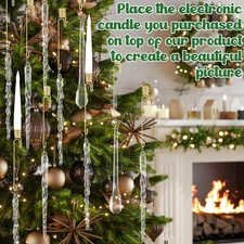 20 Sets Christmas Tree Candle Holders, Metal Christmas Candle Holders with Ac...