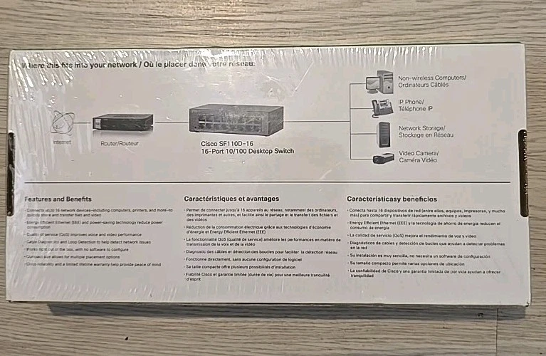 Cisco SF110D-16 16 Port Ethernet Switch 10/100base Brand New - Image 2 of 2