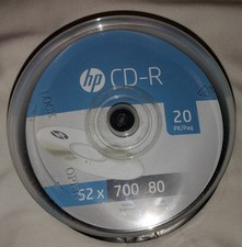 HP-20pk 52x 700 MB / 80 Mins CD-R-20 Pk Spindle Blank CDs CR52020CB New Sealed