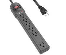 Amazon Basics Surge Protector Power Strip Black 6-Outlet, 790 Joules, LED
