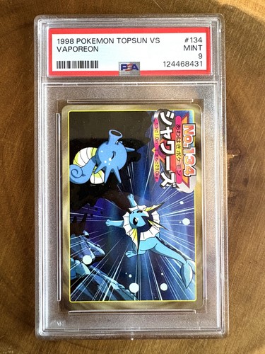 1998 PSA 9 Topsun Vs Vaporeon #134 Mint Pokemon Japanese - POP 3!!!