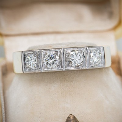 Gr. 63 - Vintage Brillant 0,50 ct. Diamant Ring in Gelb- & Weißgold 585/14K