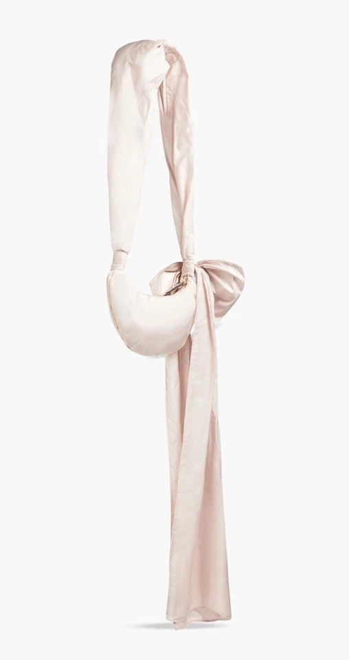 Bolso con lazo de nailon suave rosa Valentino rojo, bolso de hombro, bandolera, cartera Foto 2 de 4