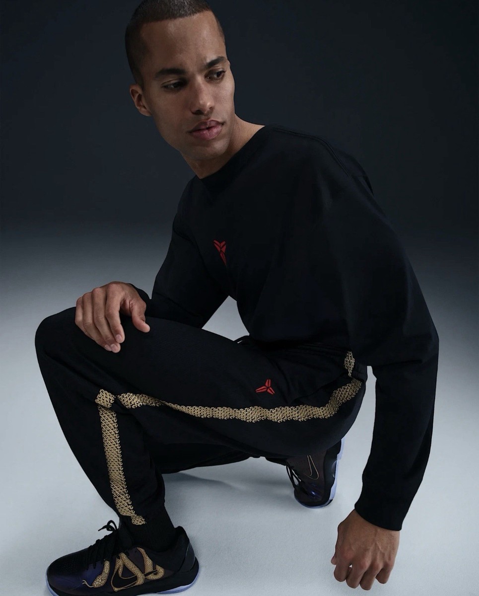 Kobe Year of Mamba Therma Basketball Pants Black Gold Red HQ4699