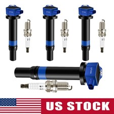 4X Ignition Coil  IRIDIUM Spark Plug For 2006-2011 Hyundai Accent Kia Rio UF499