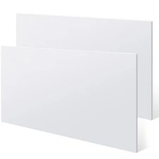 2 Pcs Hdpe Sheet 1/2" Thick, 24'' x 48'' White Hdpe Plastic Sheet Flexible Hi...