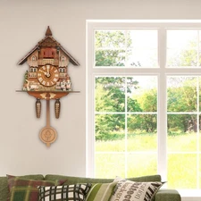 Vintage Cuckoo Wall Clock - Elegant Black Forest Design with Singing Feature