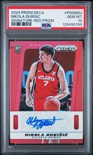 2024 PANINI PRIZM DECA SIGNATURES RED PRIZM #PDSNDU NIKOLA DURISIC 11/99 PSA 10
