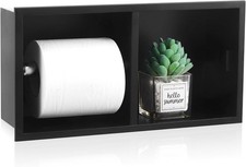 Recessed Dual Roll Toilet Paper Holder 304 Stainless Steel Hidden in-wall with