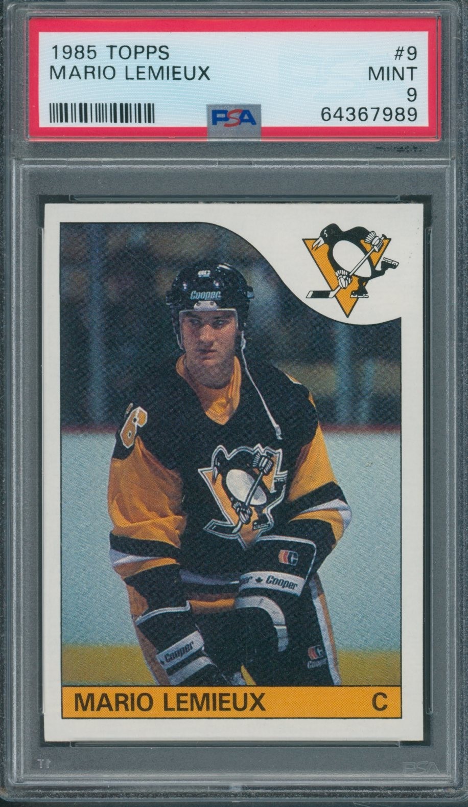 1985/86 Topps #9 Mario Lemieux PSA MINT 9 *7989