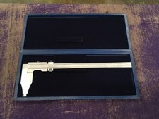 VINTAGE Vernier CALIPER 0-14" w/ 4" VIN Jaws in Wooden Case - Made in POLAND