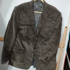 Saddlebred Corduroy Blazer Sport Coat Brown Houndstooth Lined Men's