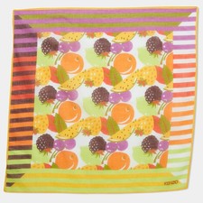 Écharpe carrée en coton imprimé fruits multicolores Kenzo