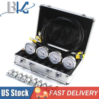 #ad Hydraulic Pressure Test Kit with 4 Gauges 10 25 40 60Mpa Hydraulic Tester Set $79.99