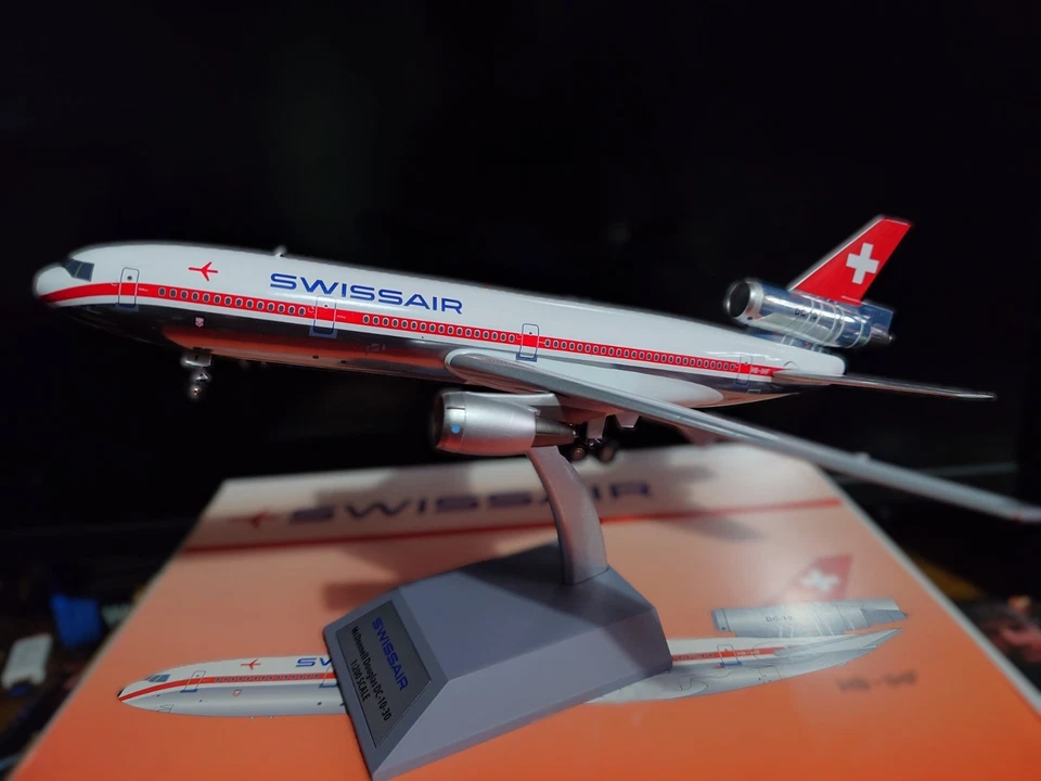 Modelo AV Swissair Douglas DC-10-30 HB-IHF a bordo B-DC10-SR-0825P fundido a presión 1/200 Foto 3 de 4