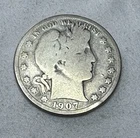 1907-D U.S. Currency Barber 1/2 Half Dollar 50c Coin Denver