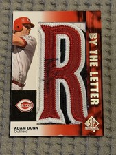 Adam Dunn 2007 SP Authentic By The Letter Signatures Auto Patch 20/25 Reds RARE!