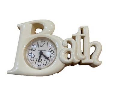 Vintage 1980s Burwood Products New Haven Quartz Baby Cream Bath Wall Clock USA
