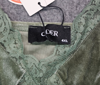 Cider olive green velvet and lace spaghetti strap long dress women size 4XL  NWT | eBay