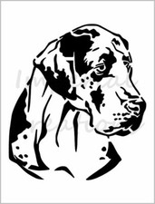 Great Dane Stencil Uncropped Ears Dog Breed Face 8.5" x 11" Reusable Sheet S675