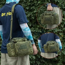 Dr.Fish Waist Bag Sack Fishing Hunting Tactical Pack Green Water Resistant