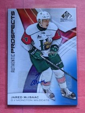 2019-20 SP GAME USED CHL AUTOGRAPH-JARED MCISAAC-MONCTON WILDCATS/RED WINGS