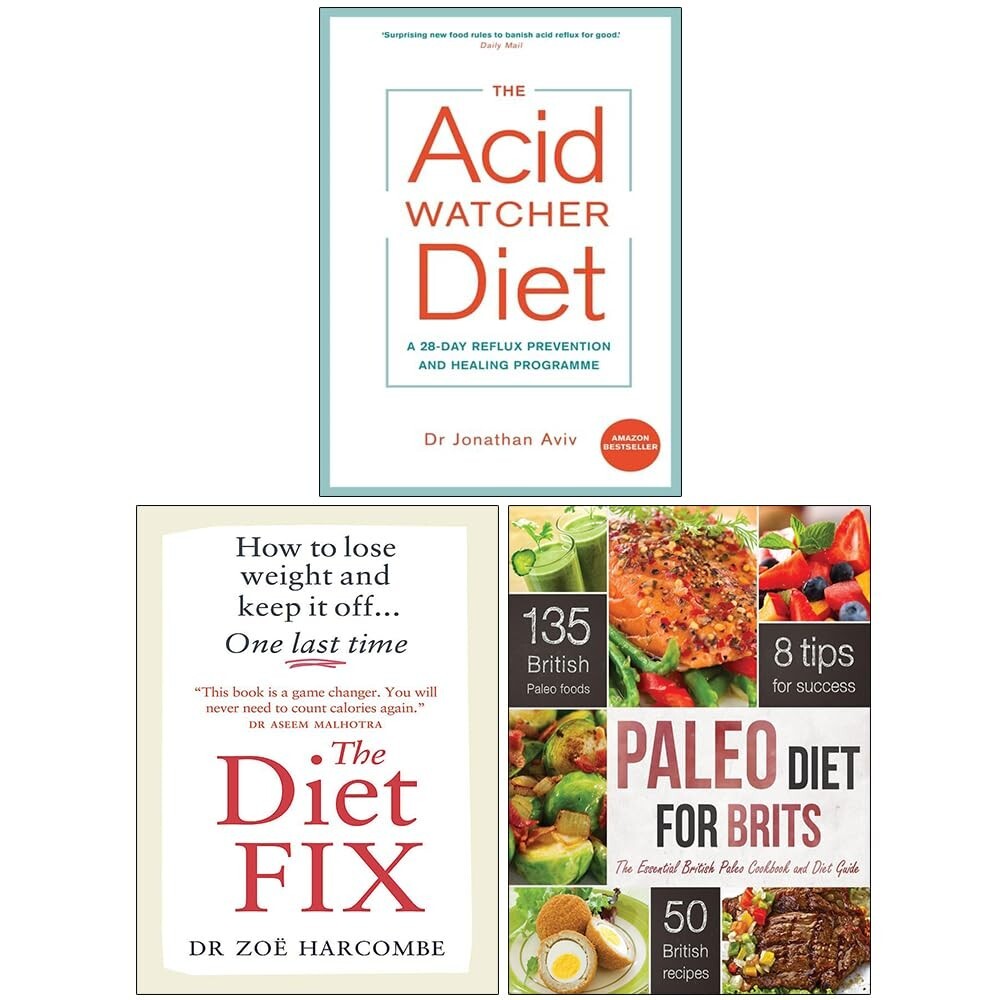The Acid Watcher Diet, The Diet Fix ,Paleo Diet For Brits 3 Books Collection Set