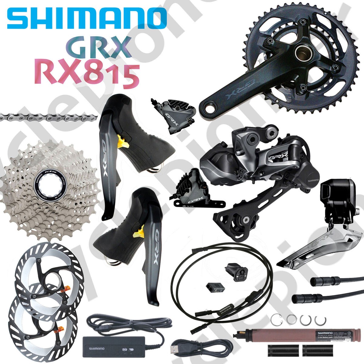 Shimano GRX Di2 RX815 E-bike Groupset 2x11Spd w/RX600 Crank