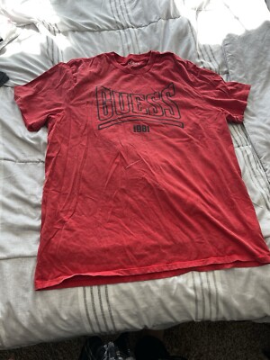 Guess Los Angeles T-Shirt Men Size XXL Red Short Sleeve 100