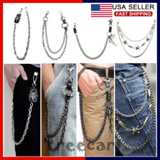 Men's Strong Leash Heavy Horn Metal Wallet Chains Biker Trucker Jean Key Chain