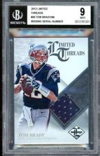 Tom Brady Card 2012 Limited Threads #29 BGS 9