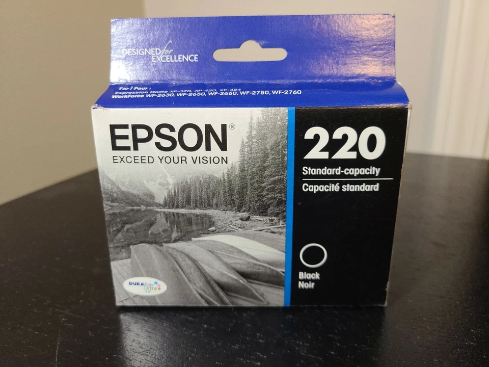 Epson 220 2-pack (T220120-S) Durabrite Ultra Black Ink Cartridge. Sealed - Image 2 of 4