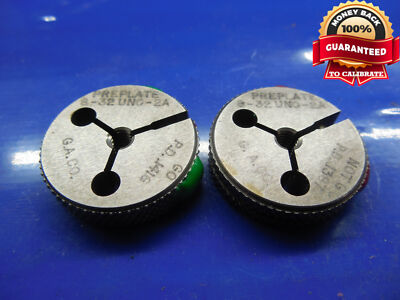 8 32 UNC 2A PREPLATE THREAD RING GAGES #8 .164 GO NO GO P.D.'S = .1416 & .1387