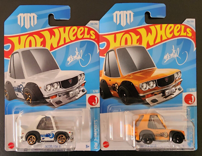 Hot Wheels Mazda RX-3 Tooned Diecast 2 Cars Mad Mike Orange