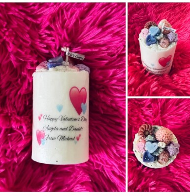 Handgefertigte Valentinstag, Love You or Wishes Pilar Kerze