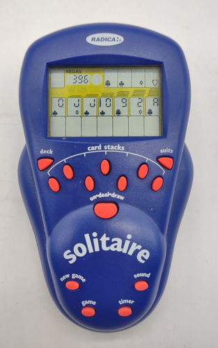 Radica Solitaire Vintage 2000 Handheld personal Card Game Vegas TESTED/WORKING