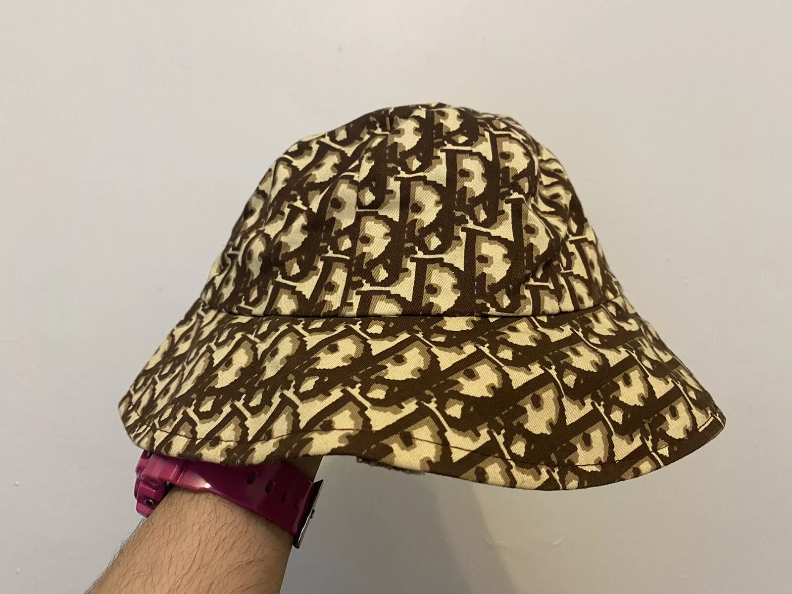 Chapeau cloche seau vintage authentique Christian Dior monogramme rare