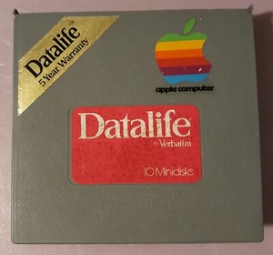 Vintage 5.25" Datalife Floppy Diskette Hard Storage Library Case Apple,IBM,Atari