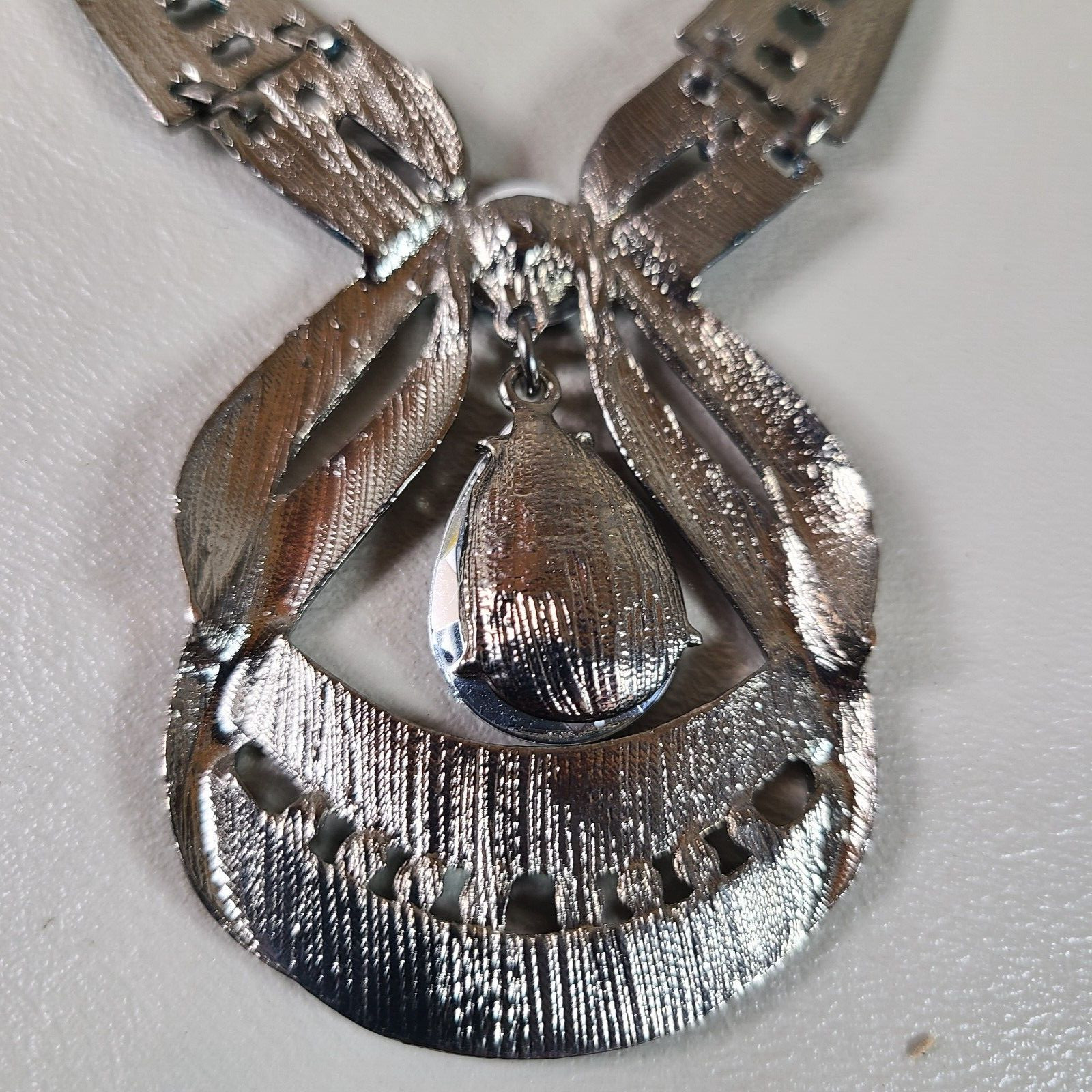 Statement Large Necklace And Dangle Earrings Blue… - image 8