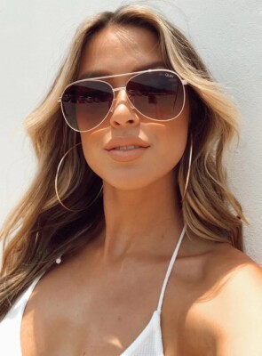 Quay Australia Sunglasses OG Vivienne Aviator Mini Gold  display picture 2
